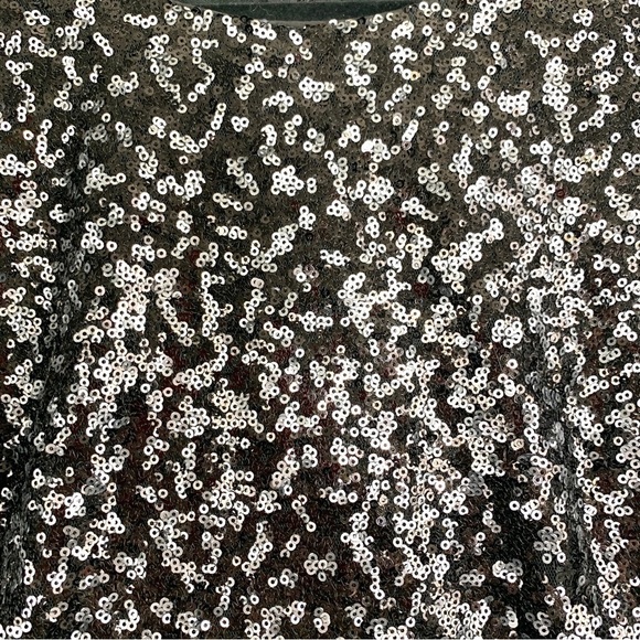 Forever 21 Sequin & Chiffon Fit & Flare Mini Dress - Black/Silver, Size Small - Picture 6 of 6